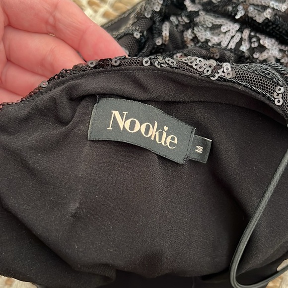 Nookie Black Sequin Sensation Mini Dress Size M - Picture 4 of 5